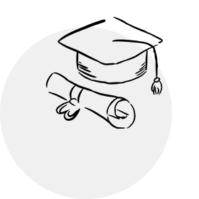 Zeichnung Ayurveda Studium Absolventenhut